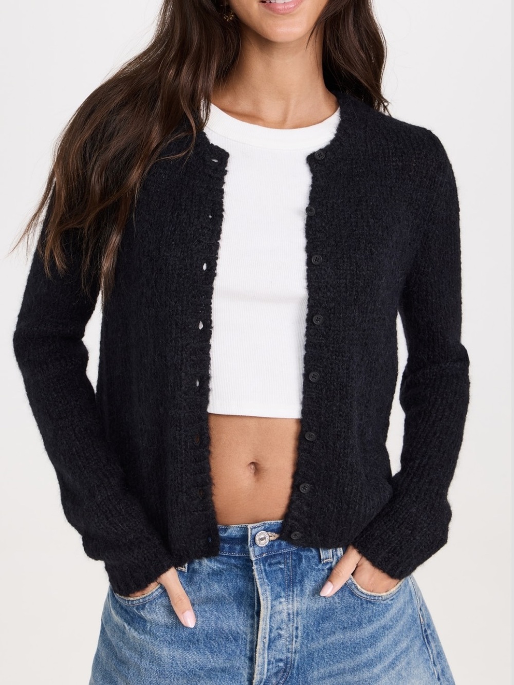 Reformation Clara Alpaca Crew Cardigan